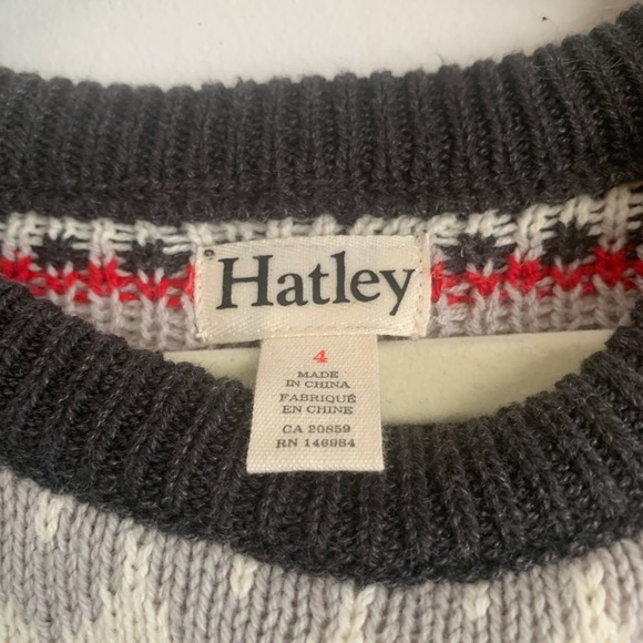 Hatley 4T winter Striped Sweater - Black, White, Red - Picture 6 of 8